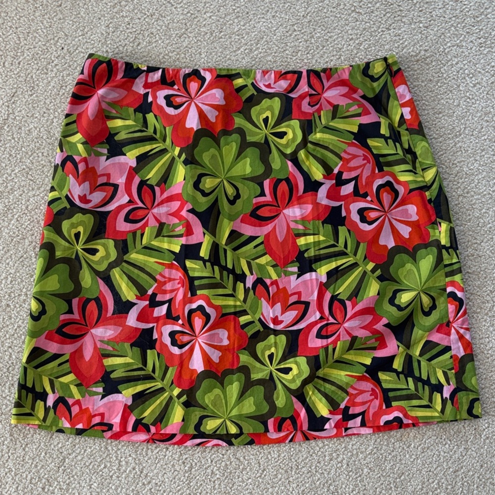 Floral Green and Pink Women's Skirt